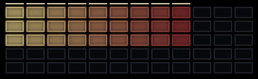 Velocity range handles над sample matrix