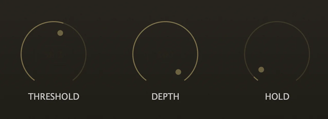 Threshold, Depth и Hold controls